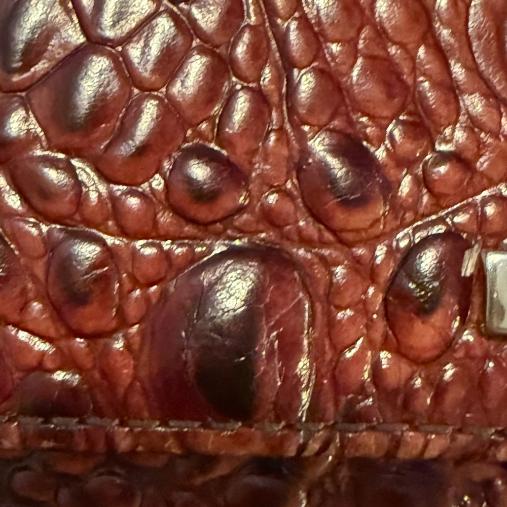 Brahmin Cordelia Pecan Melbourne Rich Brown Embossed Wallet - Picture 10 of 15